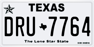 TX license plate DRU7764
