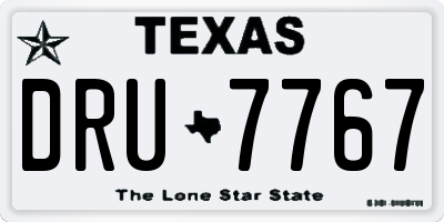 TX license plate DRU7767