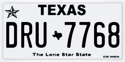 TX license plate DRU7768