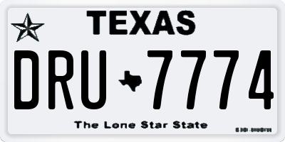 TX license plate DRU7774