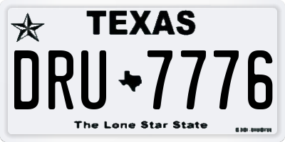 TX license plate DRU7776
