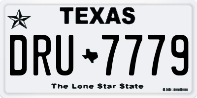 TX license plate DRU7779