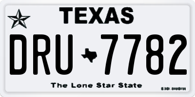 TX license plate DRU7782
