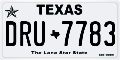TX license plate DRU7783