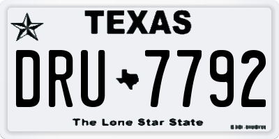TX license plate DRU7792