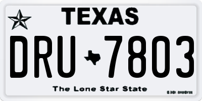 TX license plate DRU7803