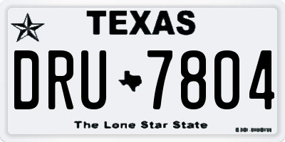 TX license plate DRU7804