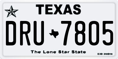 TX license plate DRU7805