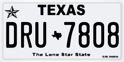 TX license plate DRU7808