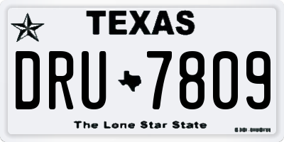 TX license plate DRU7809