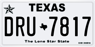 TX license plate DRU7817