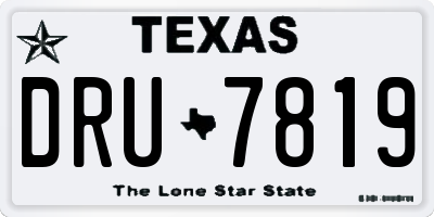 TX license plate DRU7819