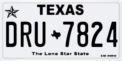 TX license plate DRU7824