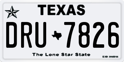 TX license plate DRU7826