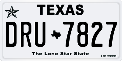 TX license plate DRU7827