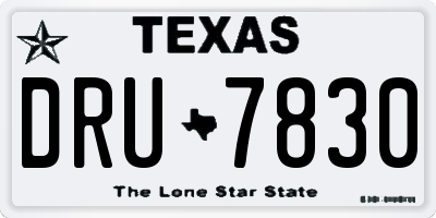 TX license plate DRU7830