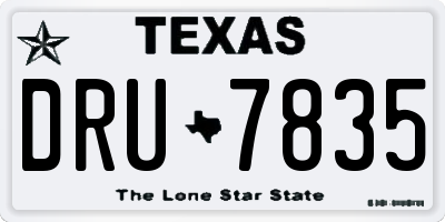 TX license plate DRU7835