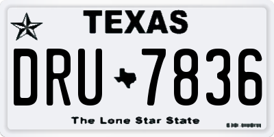 TX license plate DRU7836