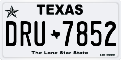 TX license plate DRU7852