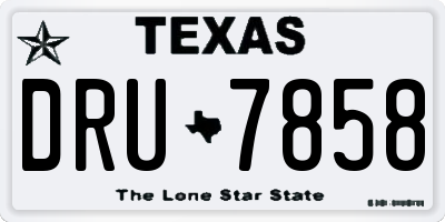 TX license plate DRU7858