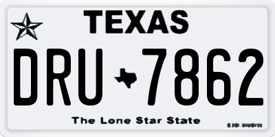 TX license plate DRU7862