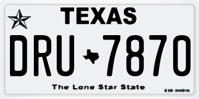 TX license plate DRU7870