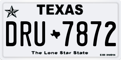 TX license plate DRU7872