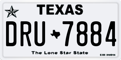 TX license plate DRU7884