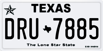 TX license plate DRU7885