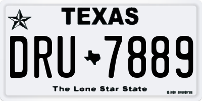 TX license plate DRU7889