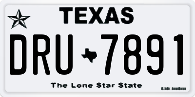 TX license plate DRU7891