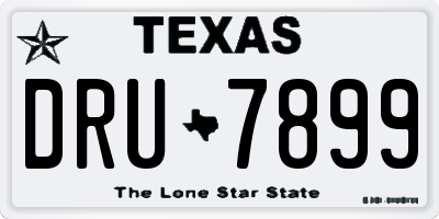 TX license plate DRU7899