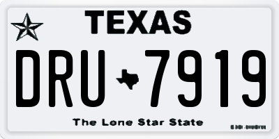 TX license plate DRU7919