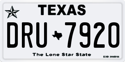 TX license plate DRU7920