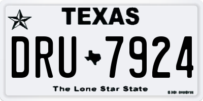TX license plate DRU7924