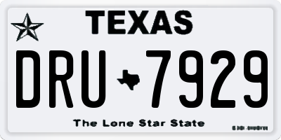 TX license plate DRU7929