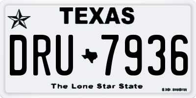 TX license plate DRU7936