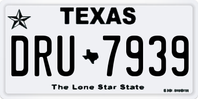 TX license plate DRU7939