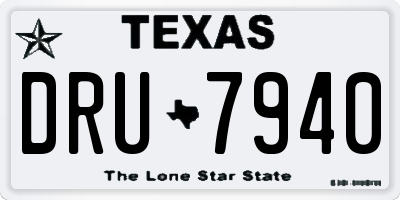 TX license plate DRU7940