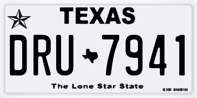 TX license plate DRU7941