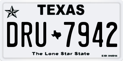 TX license plate DRU7942