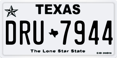 TX license plate DRU7944