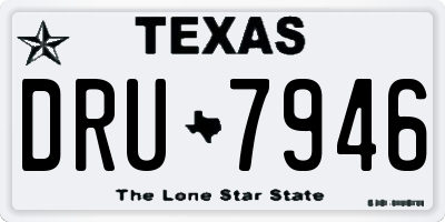 TX license plate DRU7946