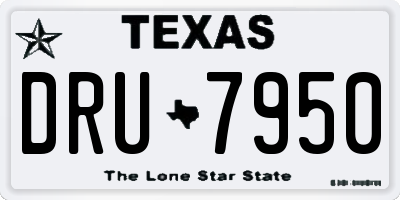 TX license plate DRU7950