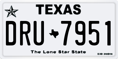 TX license plate DRU7951