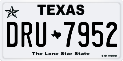 TX license plate DRU7952