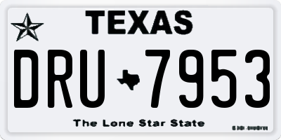 TX license plate DRU7953