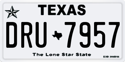 TX license plate DRU7957