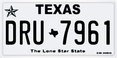 TX license plate DRU7961