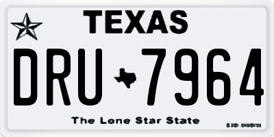 TX license plate DRU7964